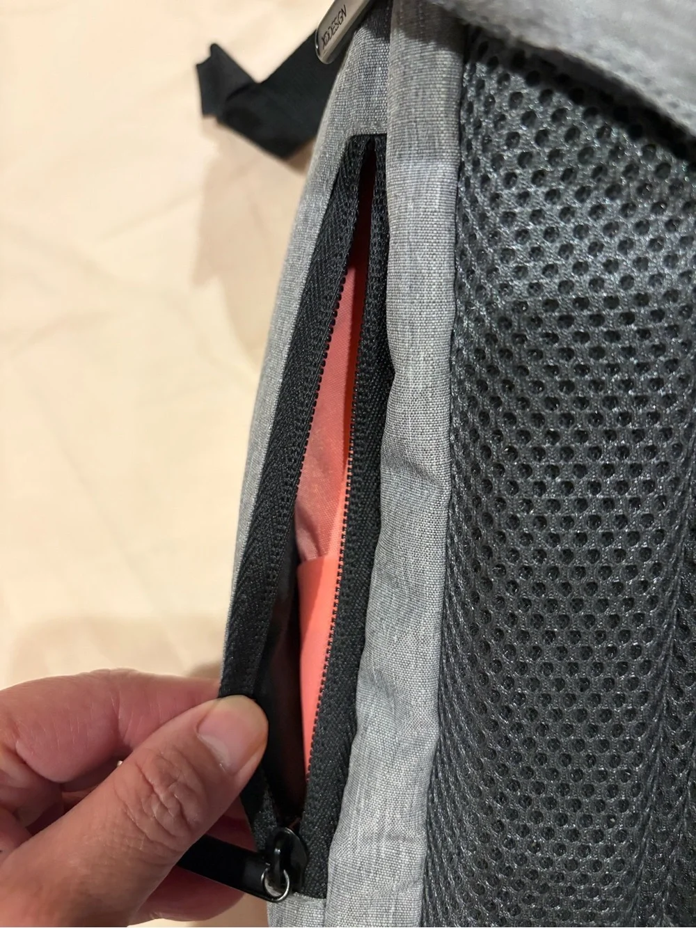 Bobby Original Grey/Coral Anti Theft Travel Backpack